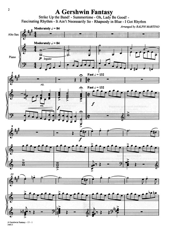 【A Gershwin Fantasy】for Alto Saxophone and Piano