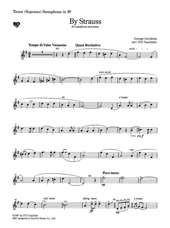 G.ガーシュウィン／伊藤康英 バイ‧シュトラウス for Saxophone and Piano
