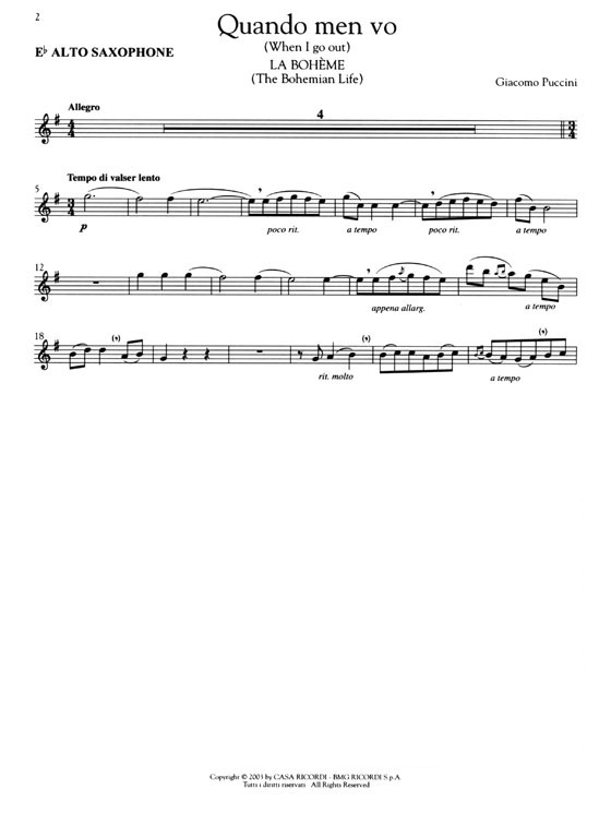 Play Puccini for Alto Saxophone【CD+樂譜】 Play Puccini for Alto Saxophone【CD+樂譜】