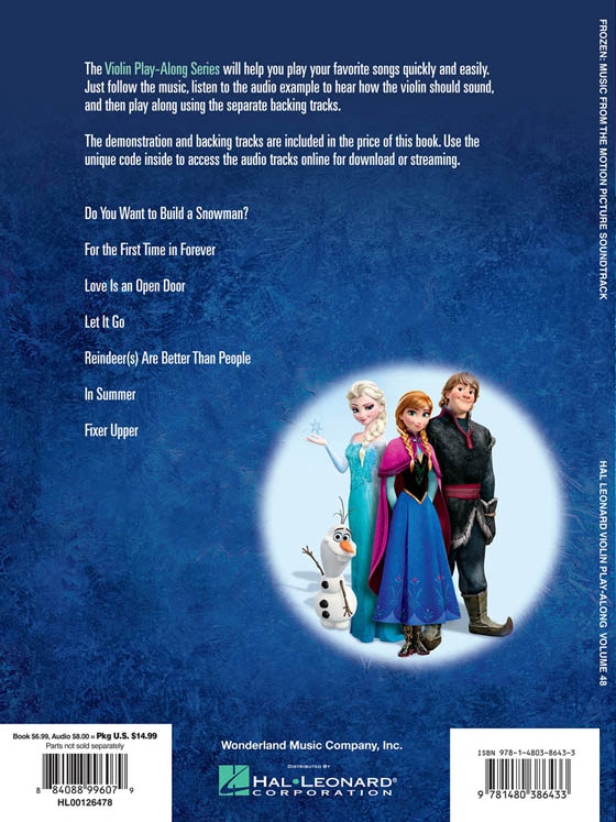 Frozen : Music From The Motion Picture Soundtrack , Violin Play-Along Volume 48