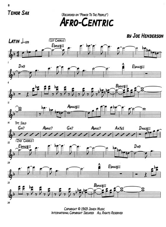 【The Best of Joe Henderson】Artist Transcriptions－Saxophone