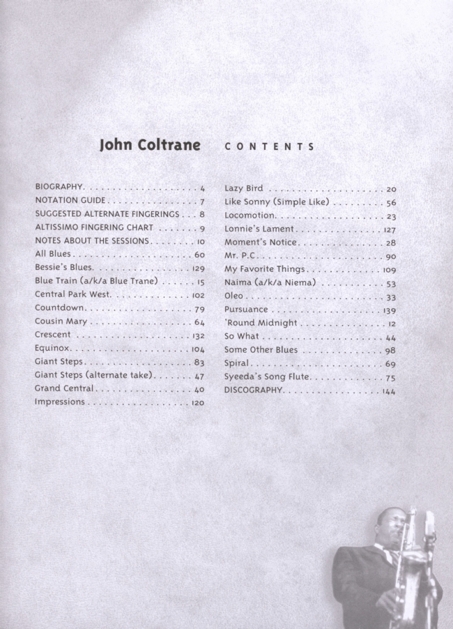 【John Coltrane Solos】Artist Transcriptions－Saxophone