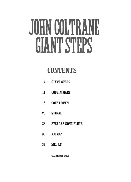 John Coltrane【Giant Steps】Artist Transcriptions ‧ Saxophone