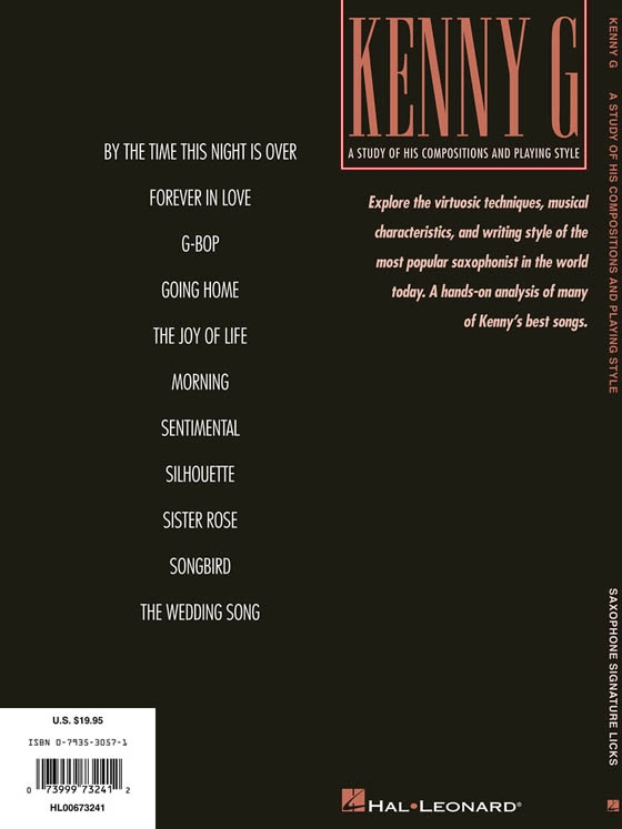 Kenny G【CD+樂譜】A Study of His Compositions and Playing Style , Saxophone Signature Licks