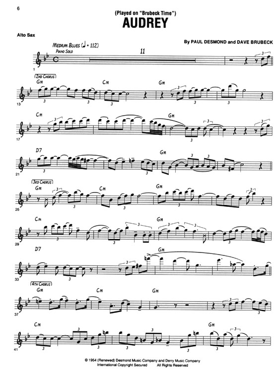 【The Paul Desmond Collection】Artist Transcriptions ‧Saxophone