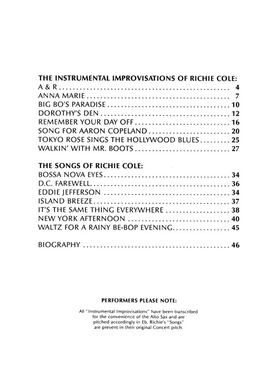 【Richie Cole‧Alto Madness】Improvised Alto Sax Solos