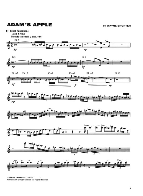 【Wayne Shorter】Artist Transcriptions ‧Saxophone