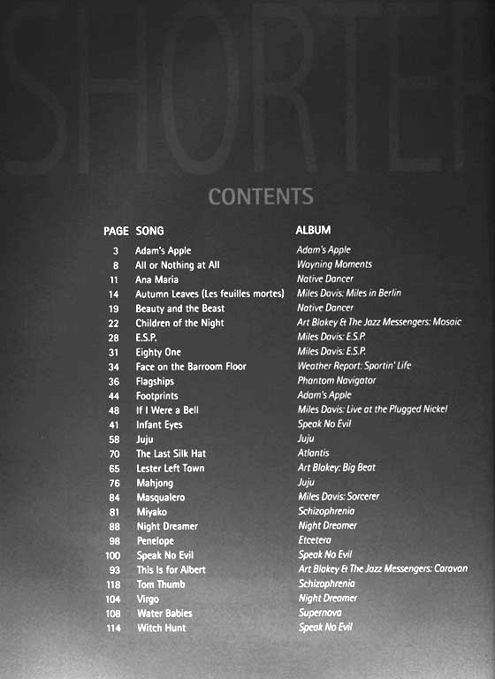 【The New Best of Wayne Shorter】Artist Transcriptions ‧Saxophone