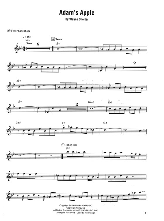 【The New Best of Wayne Shorter】Artist Transcriptions ‧Saxophone