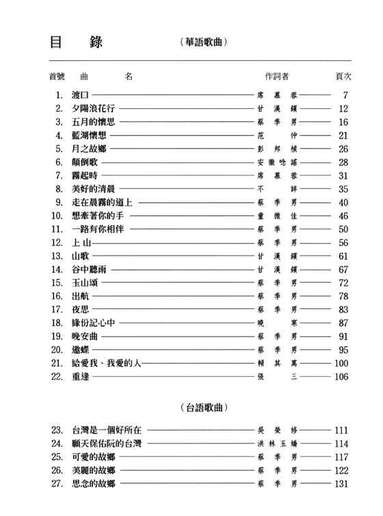 鄭煥璧獨唱歌曲集