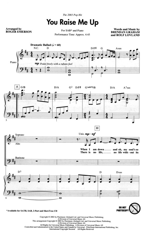 【You Raise Me Up】SAB 【You Raise Me Up】SAB