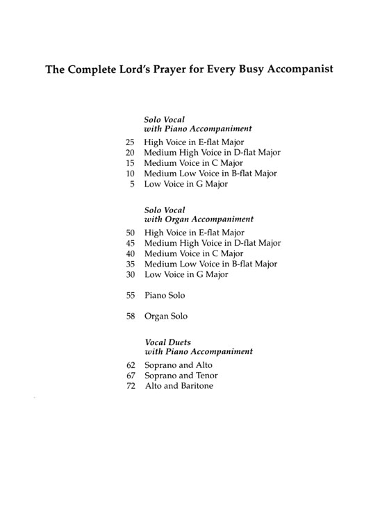 The Complete【Lord's Prayer】for Every Busy Accompanist by Albert Hay Malotte