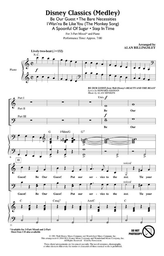 Disney Classics (Medley) 3-Part Mixed Disney Classics (Medley) 3-Part Mixed