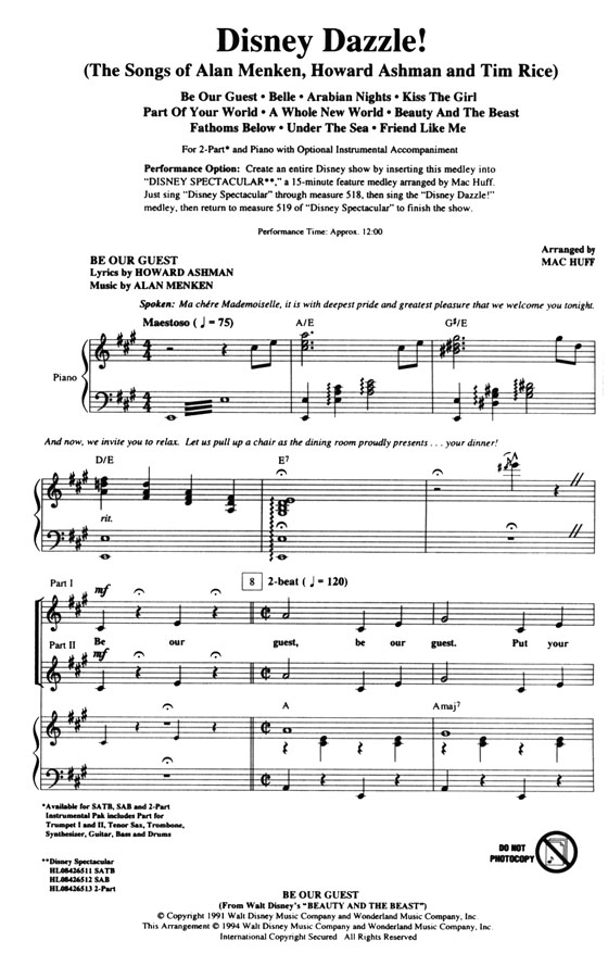 Disney Dazzle! 2-Part Disney Dazzle! 2-Part