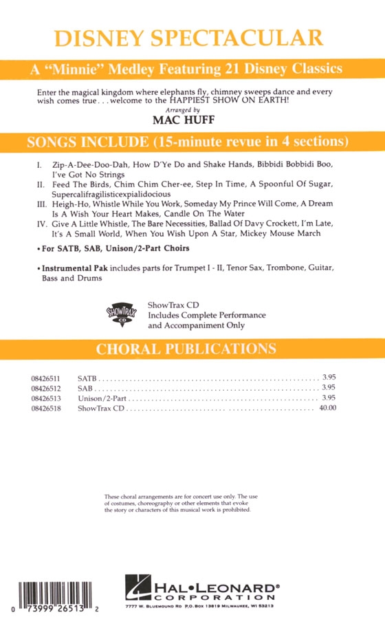 【Disney Spectacular】Unison 2-Part 【Disney Spectacular】Unison 2-Part