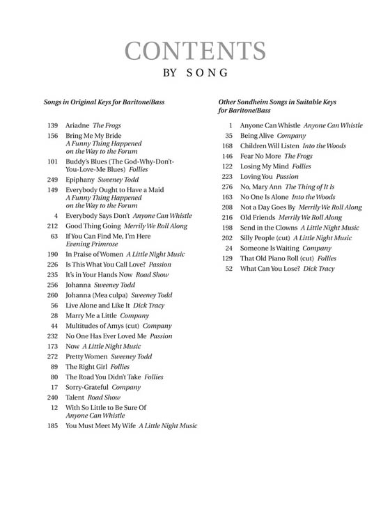 【Sondheim for Singers】Baritone／Bass