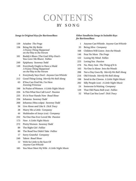【Sondheim for Singers】Baritone/Bass 【Sondheim for Singers】Baritone/Bass