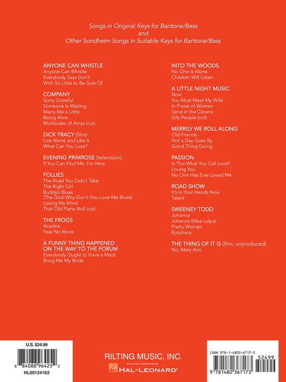 【Sondheim for Singers】Baritone/Bass 【Sondheim for Singers】Baritone/Bass