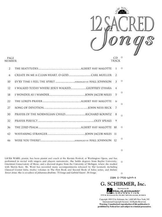 12 Sacred Songs【CD+樂譜】Low Voice 12 Sacred Songs【CD+樂譜】Low Voice