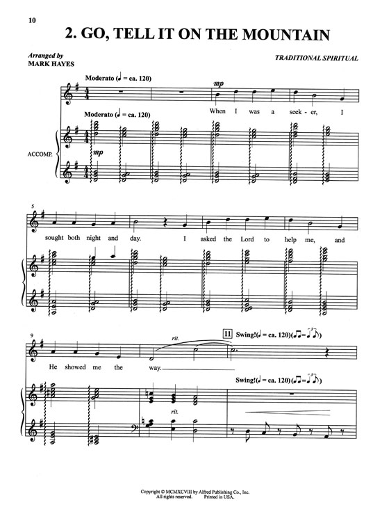 10 Spirituals for Solo Voice【CD+樂譜】The Mark Hayes Vocal Solo Collection‧Medium High‧Hayes 10 Spirituals for Solo Voice【CD+樂譜】The Mark Hayes Vocal Solo Collection‧Medium High‧Hayes