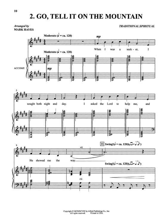 10 Spirituals for Solo Voice【CD+樂譜】The Mark Hayes Vocal Solo Collection‧Medium Low‧Volume 1‧Hayes 10 Spirituals for Solo Voice【CD+樂譜】The Mark Hayes Vocal Solo Collection‧Medium Low‧Volume 1‧Hayes