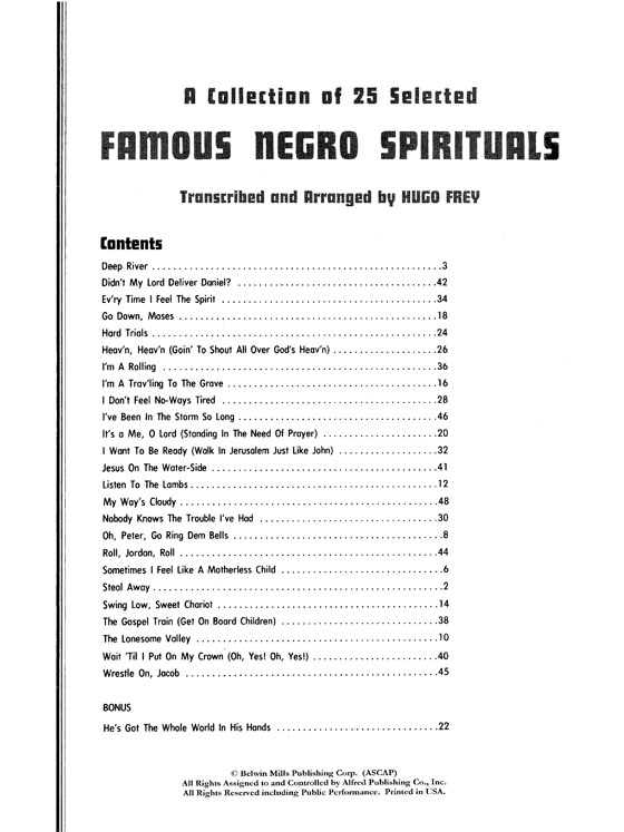 Famous Negro Spirituals