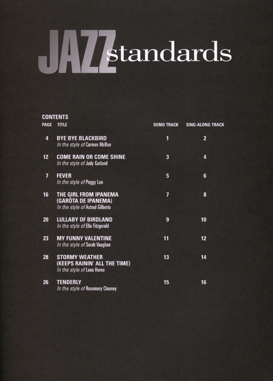 Jazz Standards‧Women's Edition【樂譜+CD】Hal Leonard Pro Vocal‧Songbook & CD