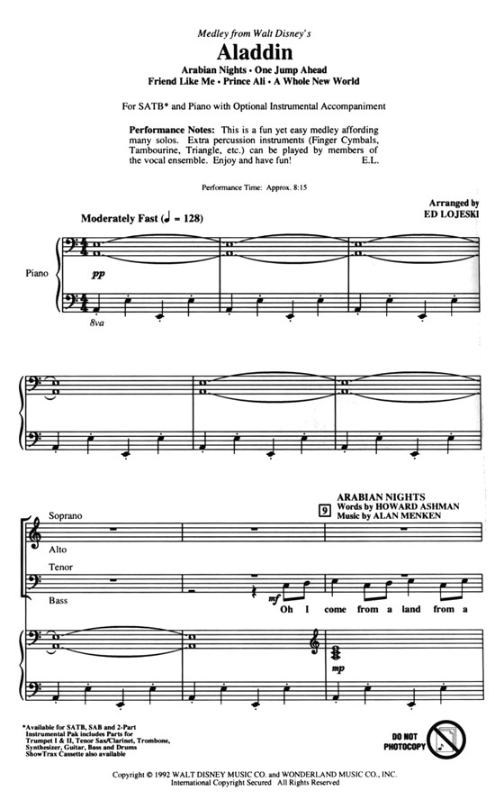 【Aladdin】SATB