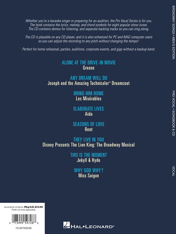 Broadway Songs‧Women's Edition【CD+樂譜】Hal Leonard Pro Vocal‧Songbook & CD , Volume 1 Broadway Songs‧Women's Edition【CD+樂譜】Hal Leonard Pro Vocal‧Songbook & CD , Volume 1