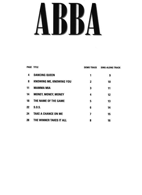 ABBA【CD+樂譜】Hal Leonard Pro Vocal‧Songbook & CD , Volume 25 ABBA【CD+樂譜】Hal Leonard Pro Vocal‧Songbook & CD , Volume 25