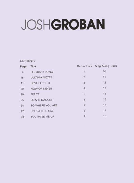 Josh Groban【CD+樂譜】Hal Leonard Pro Vocal‧Songbook & CD , Volume 33