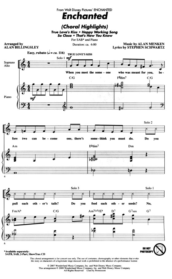 Enchanted (Choral Highlights) SAB Enchanted (Choral Highlights) SAB