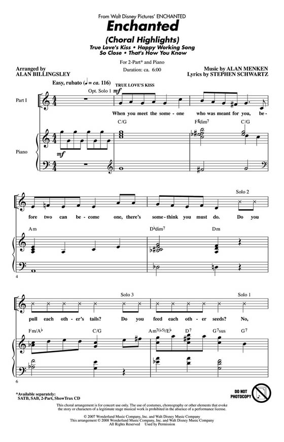 Enchanted (Choral Highlights) 2-Part Enchanted (Choral Highlights) 2-Part