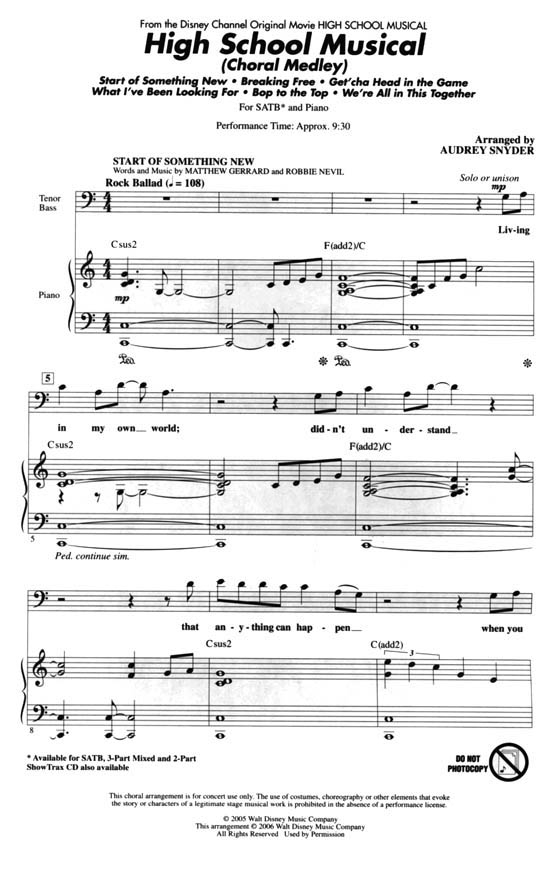 High School Musical (Choral Medley) SATB