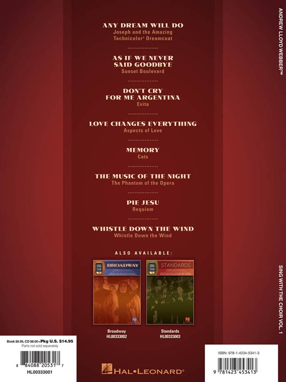 Andrew Lloyd Webber【CD+樂譜】Sing With The Choir Vol. 1