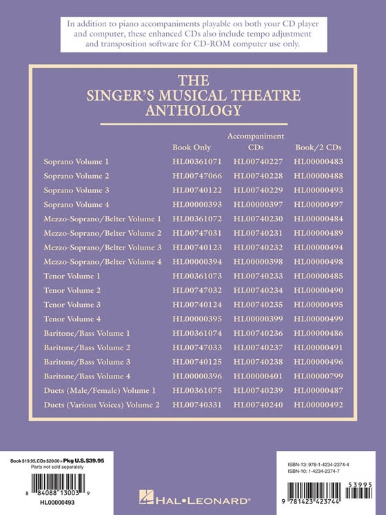 The Singer's Musical Theatre Anthology , Volume 3【CD+樂譜】Soprano The Singer's Musical Theatre Anthology , Volume 3【CD+樂譜】Soprano