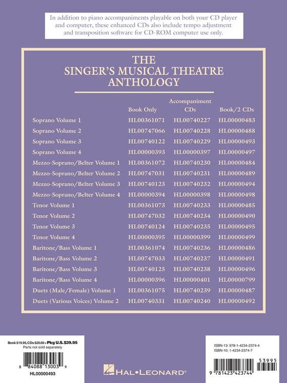 The Singer's Musical Theatre Anthology , Volume 3【CD+樂譜】Soprano