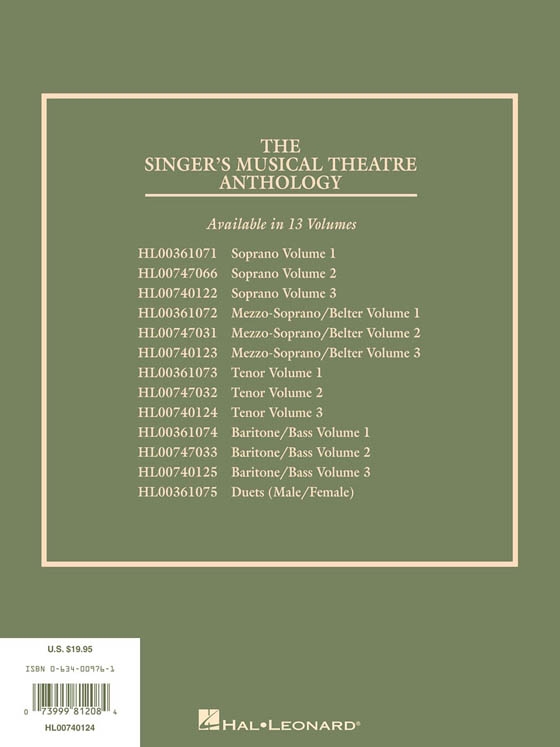 The Singer's Musical Theatre Anthology , Volume 3 , Tenor