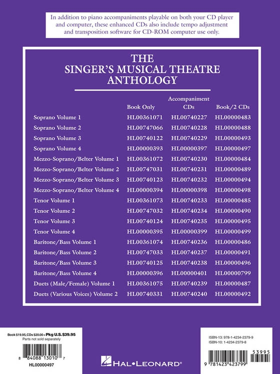 The Singer's Musical Theatre Anthology , Volume 4【CD+樂譜】Soprano The Singer's Musical Theatre Anthology , Volume 4【CD+樂譜】Soprano