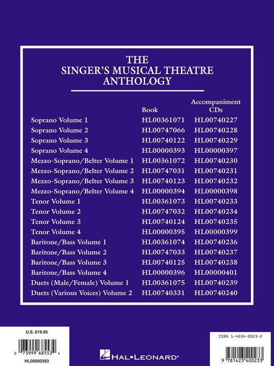The Singer's Musical Theatre Anthology , Volume 4 , Soprano The Singer's Musical Theatre Anthology , Volume 4 , Soprano