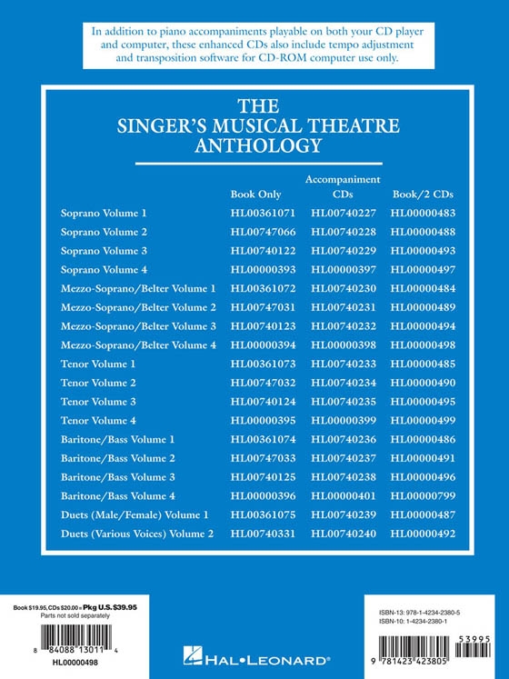 The Singer's Musical Theatre Anthology , Volume 4【CD+樂譜】Mezzo-Soprano／Belter