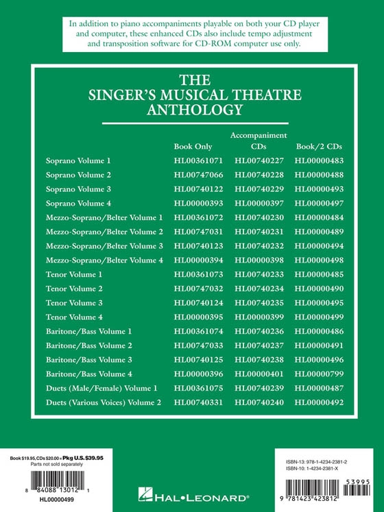 The Singer's Musical Theatre Anthology , Volume 4【CD+樂譜】Tenor The Singer's Musical Theatre Anthology , Volume 4【CD+樂譜】Tenor