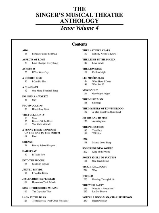 The Singer's Musical Theatre Anthology , Volume 4  ,Tenor