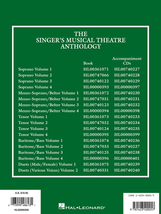 The Singer's Musical Theatre Anthology , Volume 4  ,Tenor