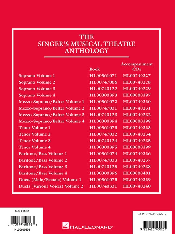 The Singer's Musical Theatre Anthology , Volume 4 , Baritone／Bass