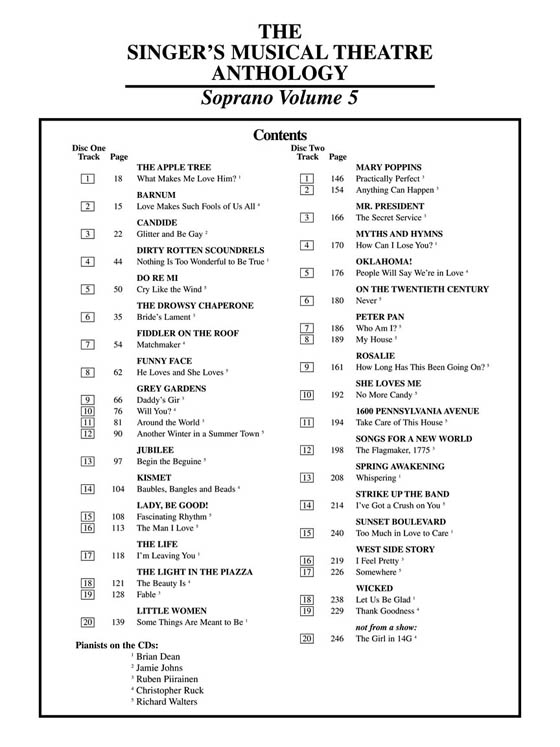 The Singer's Musical Theatre Anthology , Volume 5【Online Audio】Soprano The Singer's Musical Theatre Anthology , Volume 5【Online Audio】Soprano