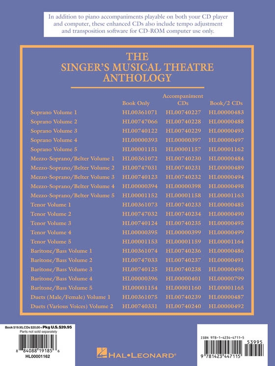 The Singer's Musical Theatre Anthology , Volume 5【Online Audio】Soprano