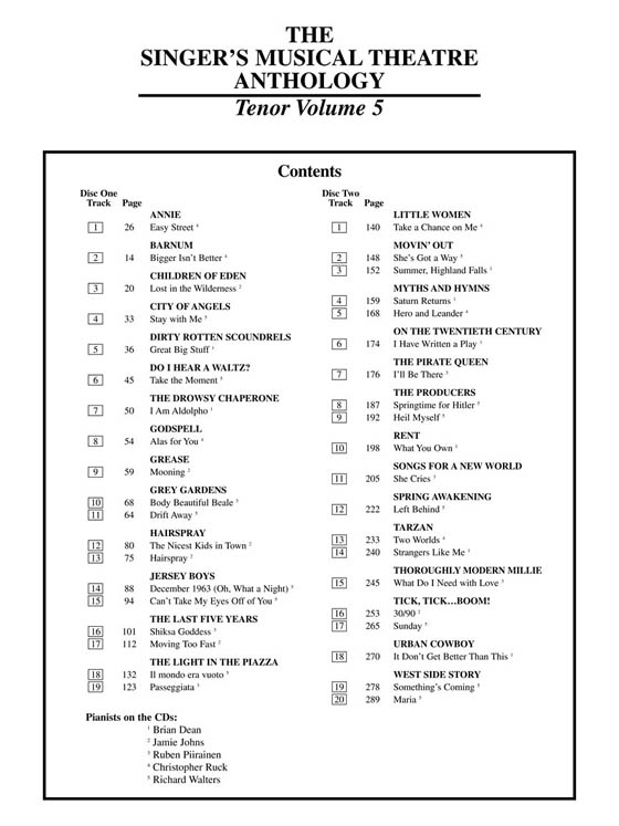 The Singer's Musical Theatre Anthology , Volume 5【CD+樂譜】Tenor The Singer's Musical Theatre Anthology , Volume 5【CD+樂譜】Tenor