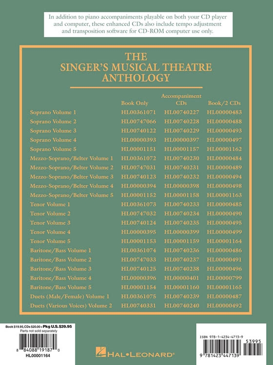 The Singer's Musical Theatre Anthology , Volume 5【CD+樂譜】Tenor The Singer's Musical Theatre Anthology , Volume 5【CD+樂譜】Tenor