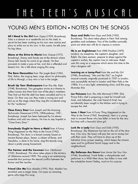 The Teen's Musical Theatre Collection【CD+樂譜】with a Companion CD , Young Men's Edition The Teen's Musical Theatre Collection【CD+樂譜】with a Companion CD , Young Men's Edition